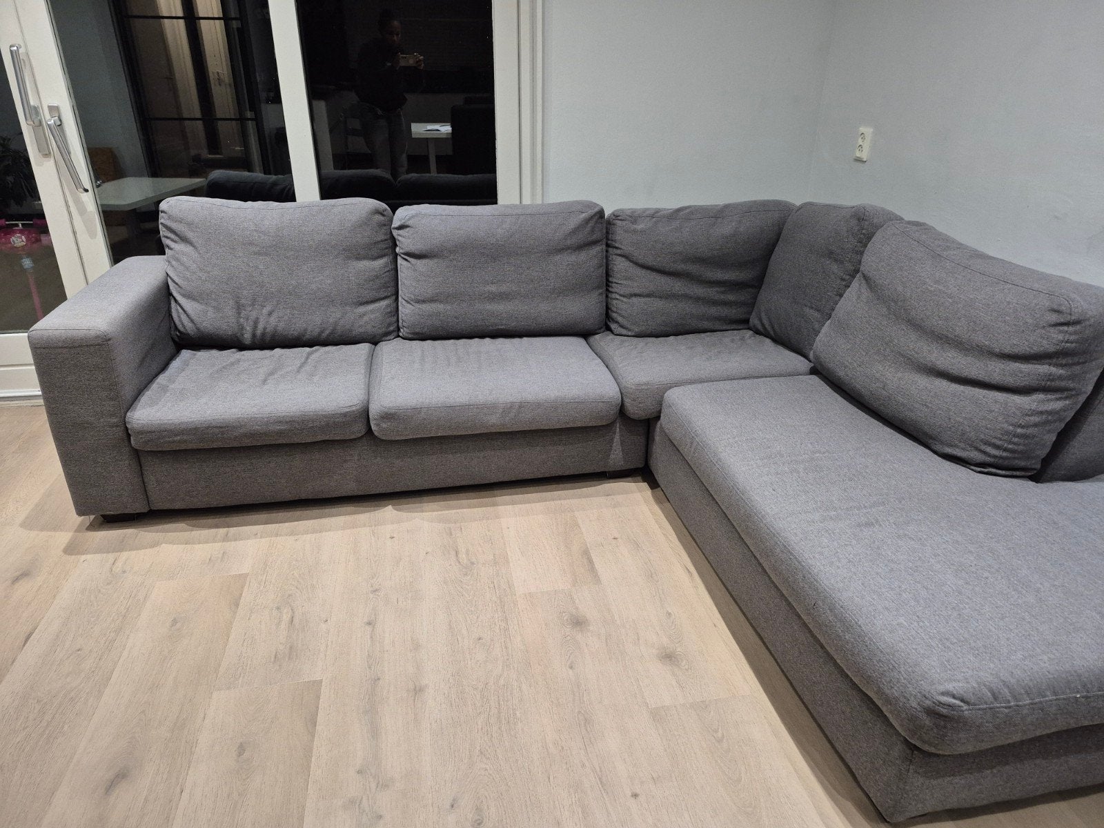 Hoekbank met lounge, Ophalen, Gebruikt, Stof