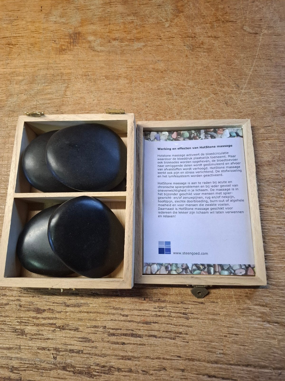 Hotstone massage set met 9 stenen, Ophalen of Verzenden, Gebruikt, Hotstone