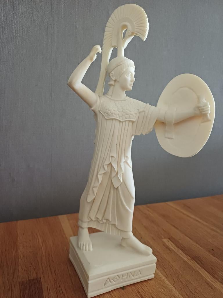 Beeldje Griekse Godin Athene Promachos - Albast/Kunsthars, Ophalen of Verzenden