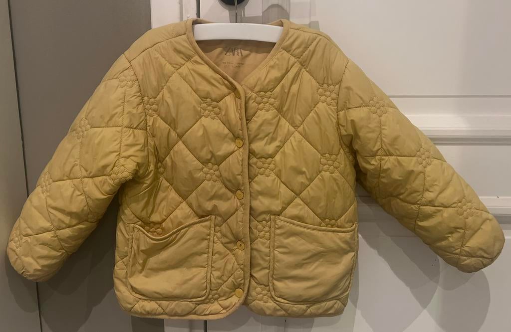 Gele zara bloemetjes jas, Ophalen of Verzenden, Gebruikt, Meisje, Jas