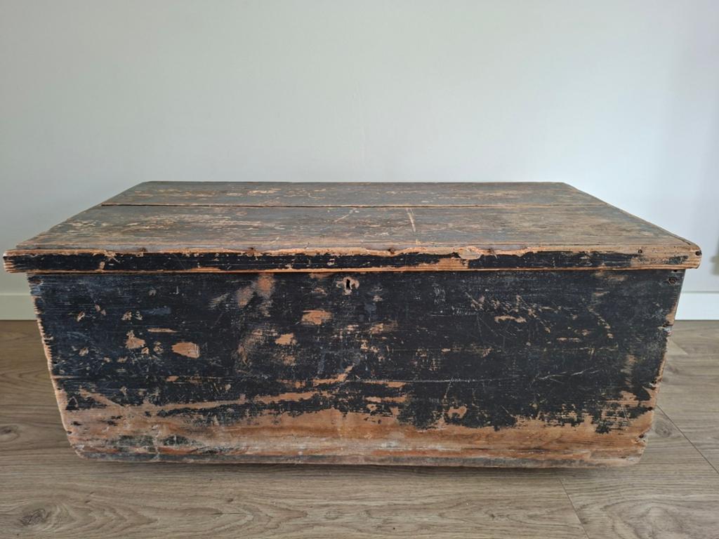 Te koop: Prachtige vintage houten reiskist, Antiek en Kunst, Ophalen