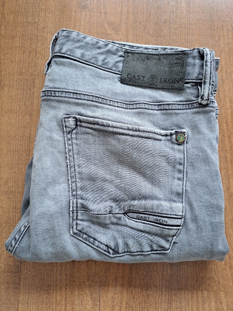 Cast Iron Riser Slim Fit jeans, ZGAN,  (licht)grijs, W33 L34, Ophalen of Verzenden, Zo goed als nieuw, W33 - W34 (confectie 48/50)
