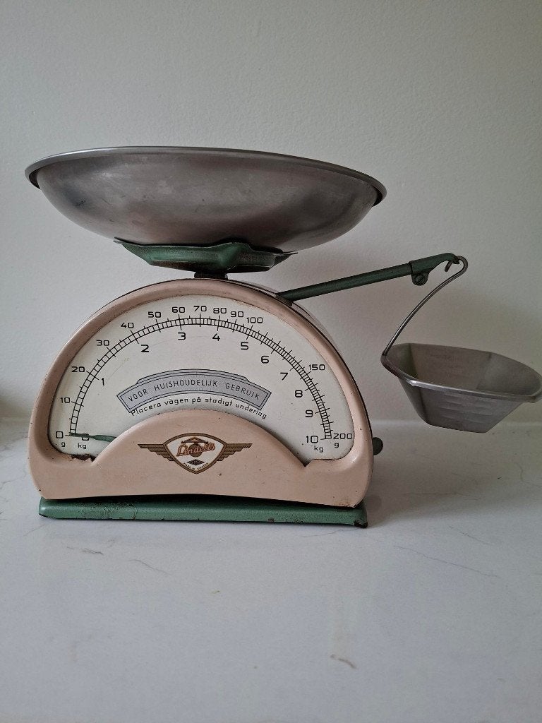 art deco design keukenweegschaal Lindells Zweden jaren 30-40, Ophalen of Verzenden