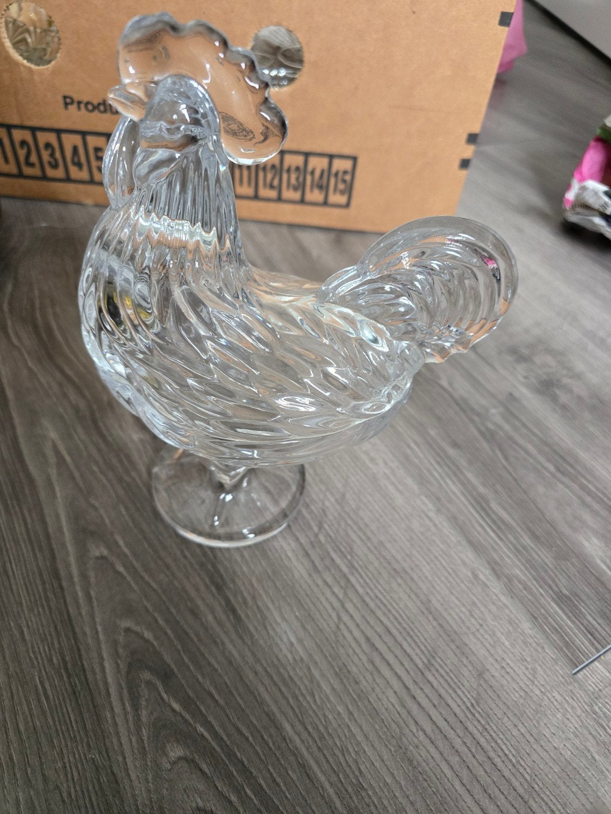Glazen kip schaal - decoratief en functioneel, Antiek en Kunst, Ophalen of Verzenden