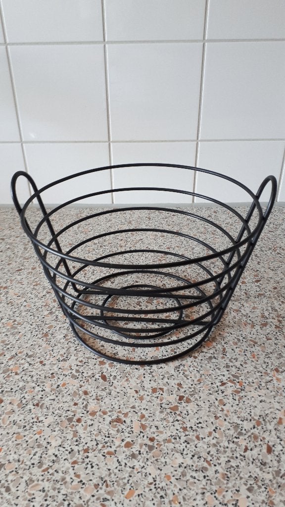 Metalendraad fruitmand/-schaal, Huis en Inrichting, Woonaccessoires | Schalen en Manden, Ophalen, Met handvatten, Mand, Rond