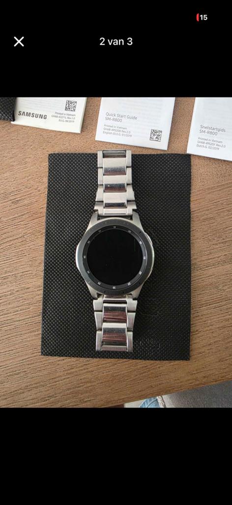 Samsung watch, Ophalen of Verzenden, Gebruikt, Zwart, Android