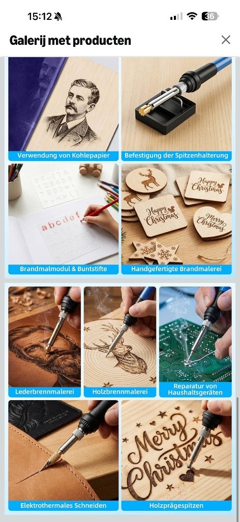 Brandschilder Pyrografie Pen Set Hout en Leer Branden, Hobby en Vrije tijd, Zwart, Gereedschap of Toebehoren, Nieuw, Ophalen of Verzenden