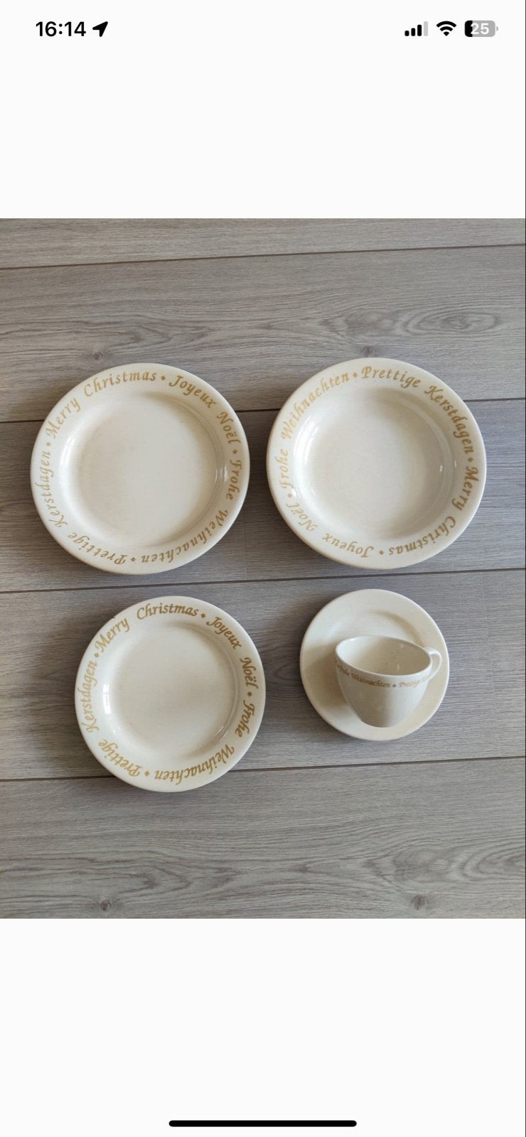 Compleet 4-persoons (20delig)  gezellig kerstservies, Huis en Inrichting, Ophalen, Gebruikt, Keramiek, Overige stijlen