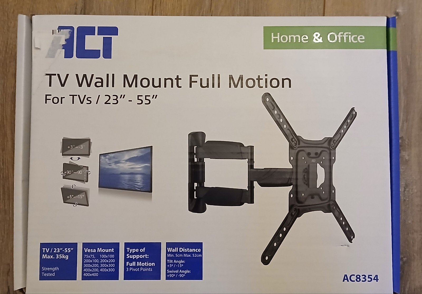 ACT TV Muurbeugel Full Motion 23-55 inch, Max 35kg, Ophalen, Nieuw