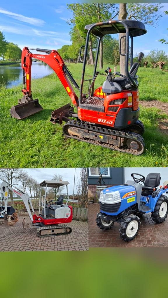 Takeuchi TB216, Kubota u17-3, iseki tractor., Zakelijke goederen, Ophalen, Graafmachine