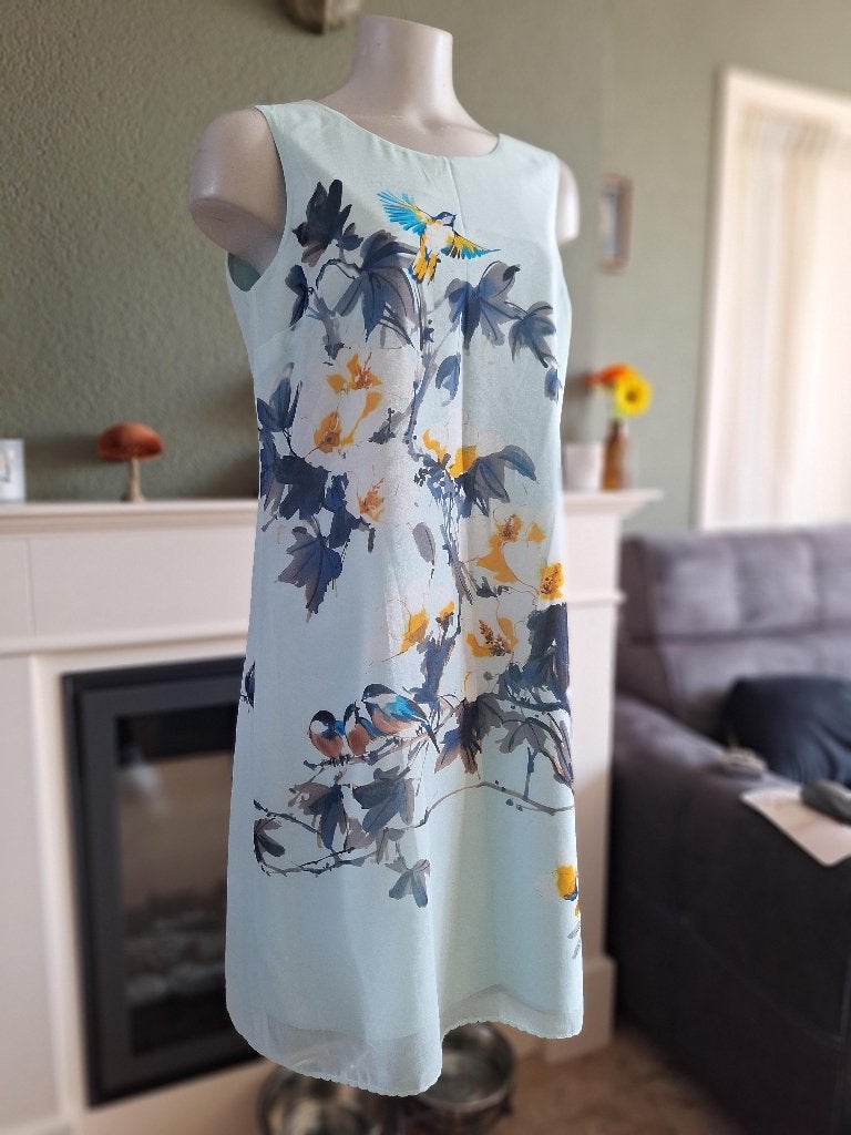 Xandres mint kleur vogel jurk zo mooi 40, Maat 38/40 (M), Zo goed als nieuw, Knielengte, Xandres