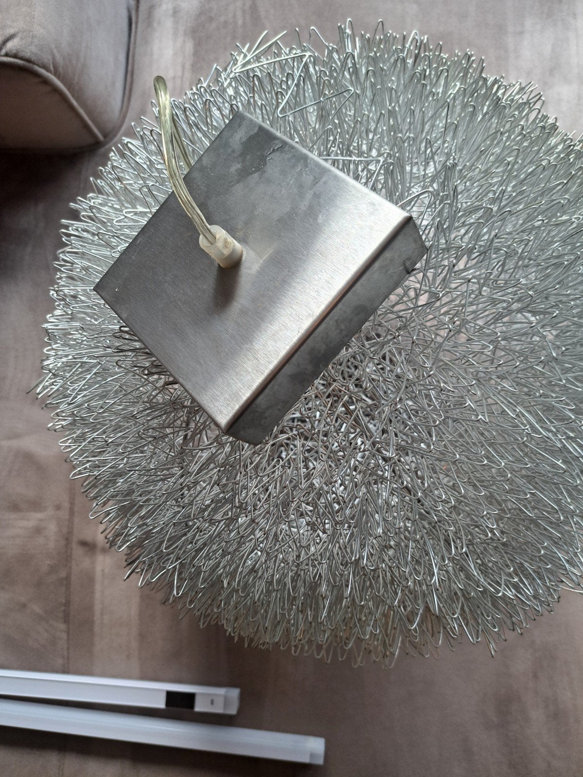 Moderne design plafondlamp - draadbol, Ophalen of Verzenden, Gebruikt, Metaal, Modern, Design