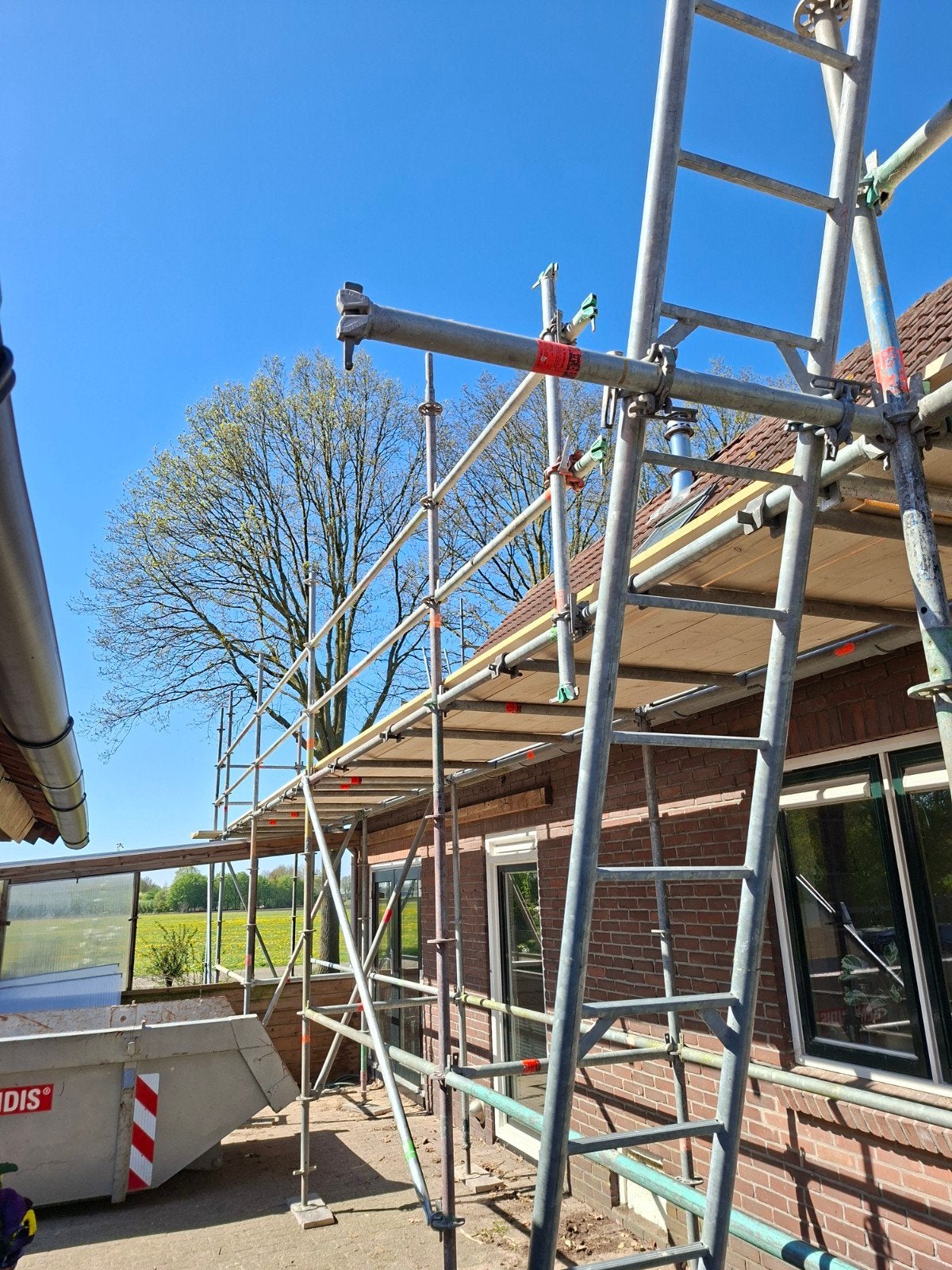 Layher allround metsel steiger, Ophalen of Verzenden, Zo goed als nieuw, Gevelsteiger, 5 meter of hoger