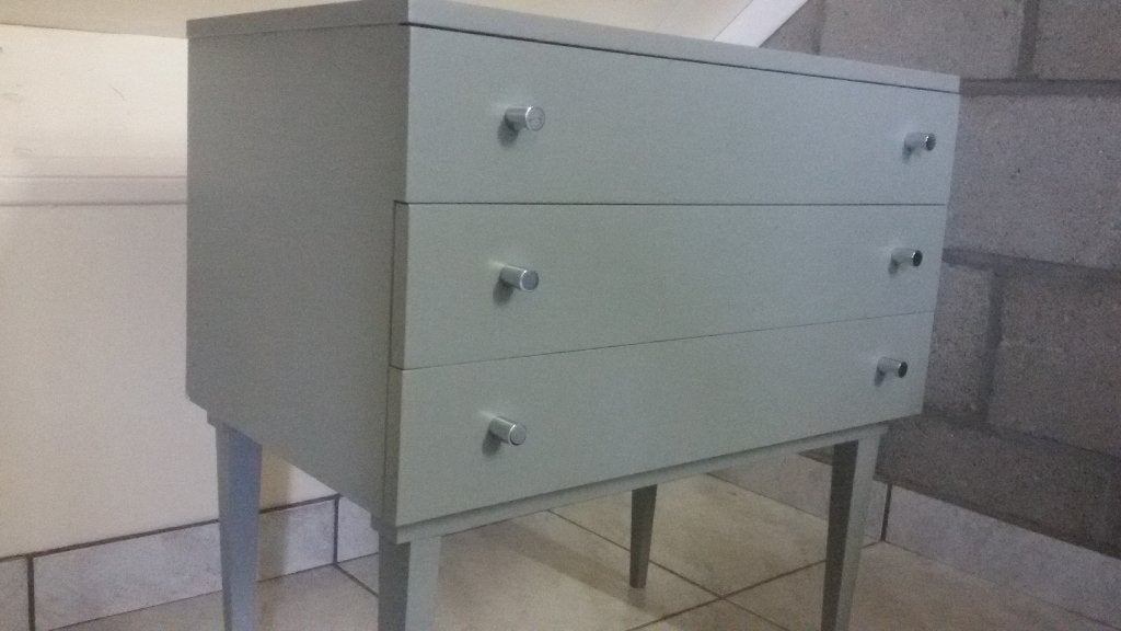 Vintage slaapkamer jaren '70 bed, dressoir, 2 ladekastjes, Ophalen, Gebruikt, Tweepersoons, Vintage