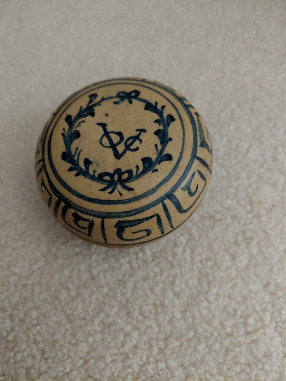 Antiek VOC zalfpotje met blauw decor, Antiek en Kunst, Ophalen of Verzenden