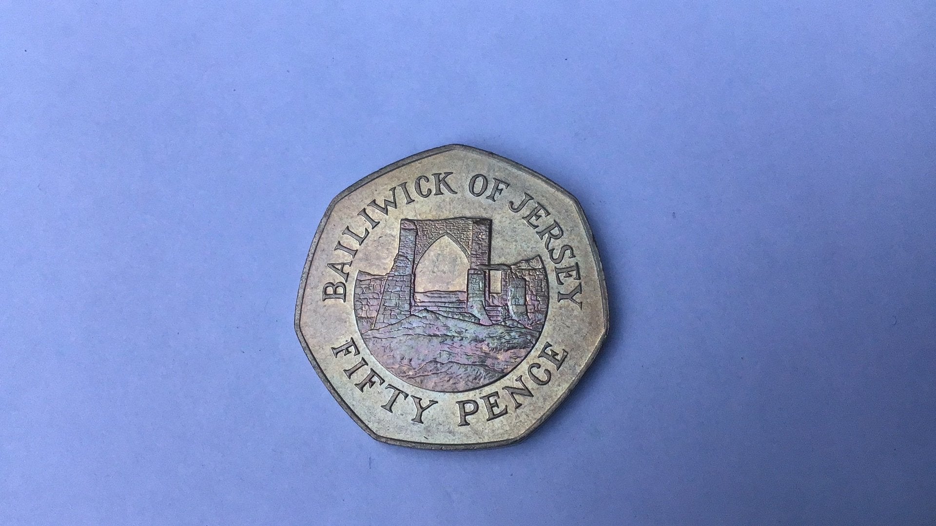 Jersey 50 pence 1984., Postzegels en Munten, Ophalen of Verzenden