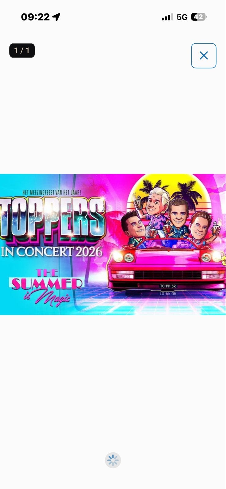 Toppers in concert voor veijdag platinum kaarten, Twee personen, Mei