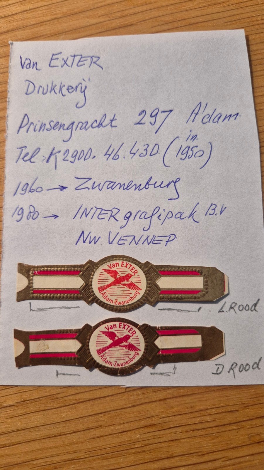 Sigarenbanden Zwanenburg, Ophalen, Zo goed als nieuw, Sigarenbandjes