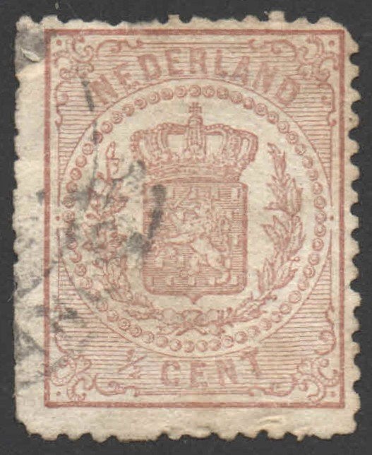 Nederland NVPH nr 13 gestempeld Rijkswapen 1870, Ophalen of Verzenden, T/m 1940, Gestempeld