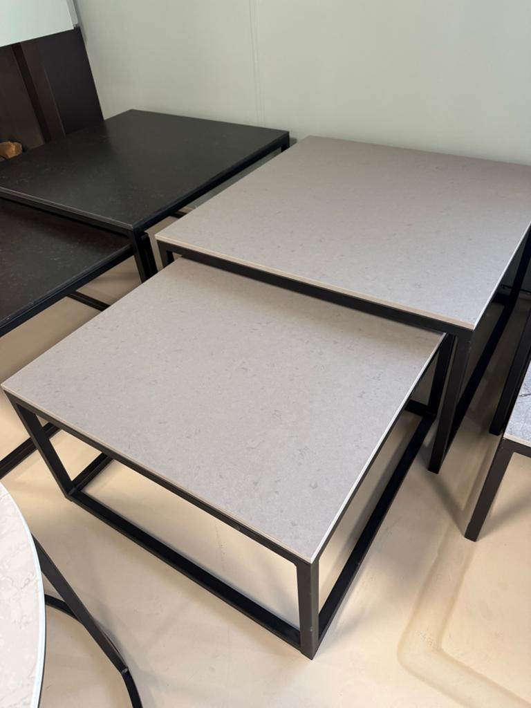 Nieuwe stijlvolle vierkante composiet salontafel set, Ophalen