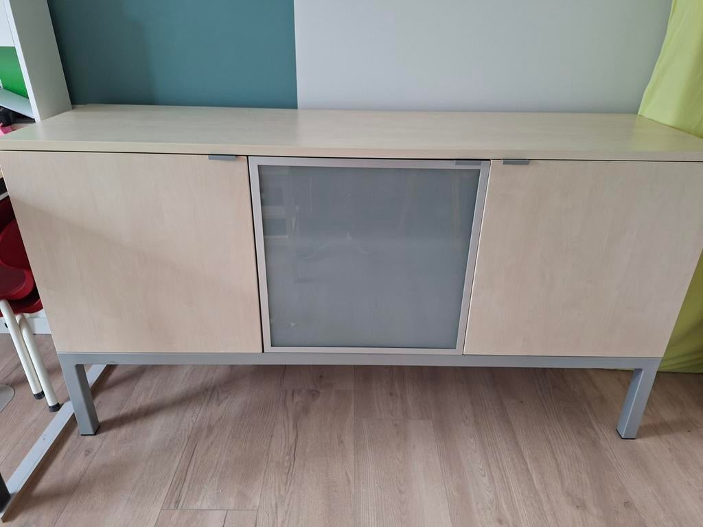 Dressoir met glazen deur - los van onderstel, Huis en Inrichting, Kasten | Dressoirs, Ophalen, Glas, 150 tot 200 cm, 25 tot 50 cm