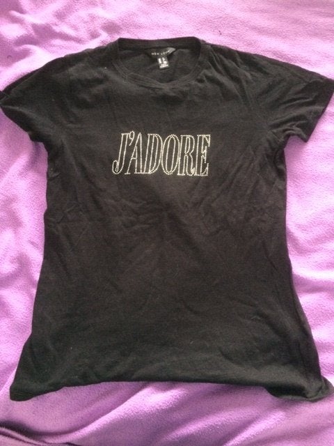 shirt mt 34 New Look j'adore bling bling, Kleding | Dames, Zwart, Ophalen of Verzenden, Zo goed als nieuw, Korte mouw