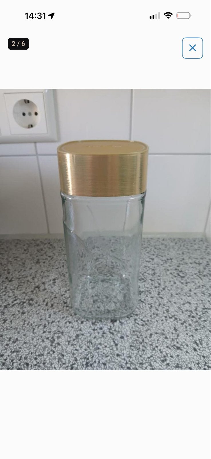 Lege Nescafe Gold pot met gouden deksel (12), Goud, Ophalen of Verzenden, Voorraadpot, Overige merken