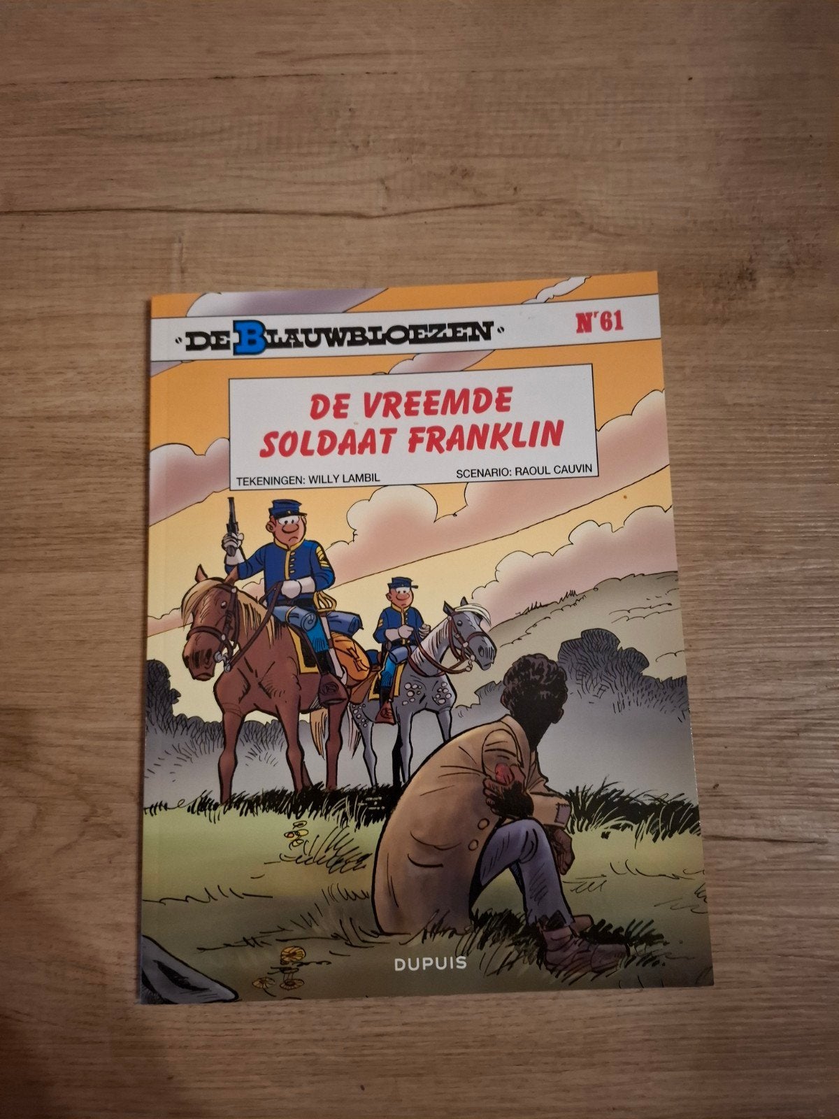 De Blauwbloezen N61: De Vreemde Soldaat Franklin, Eén stripboek, Ophalen of Verzenden, Gelezen, Willy Lambil, Raoul Cauvin