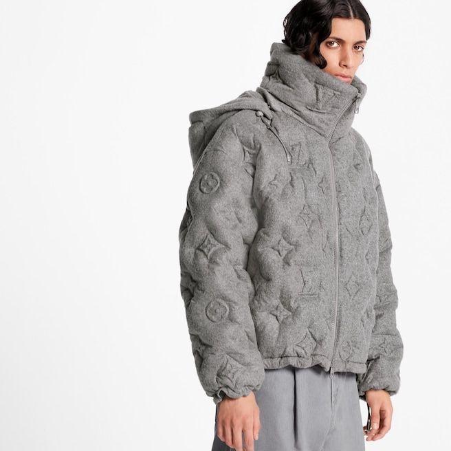 Louis Vuitton Monogram Puffer Jacket Grijs, Kleding | Heren, Ophalen of Verzenden, Zo goed als nieuw, Overige maten, Grijs