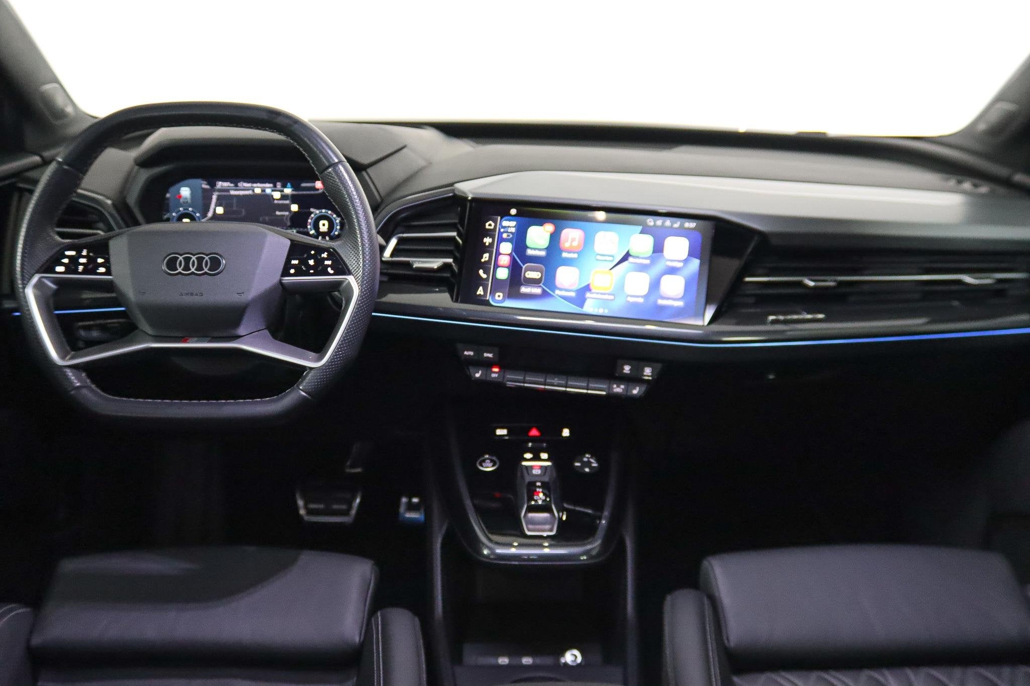 Audi Q4 e-tron 50 quattro Launch edition S Competition 77 kW, Auto's, Automaat, Zwart, Leder, 450 min
