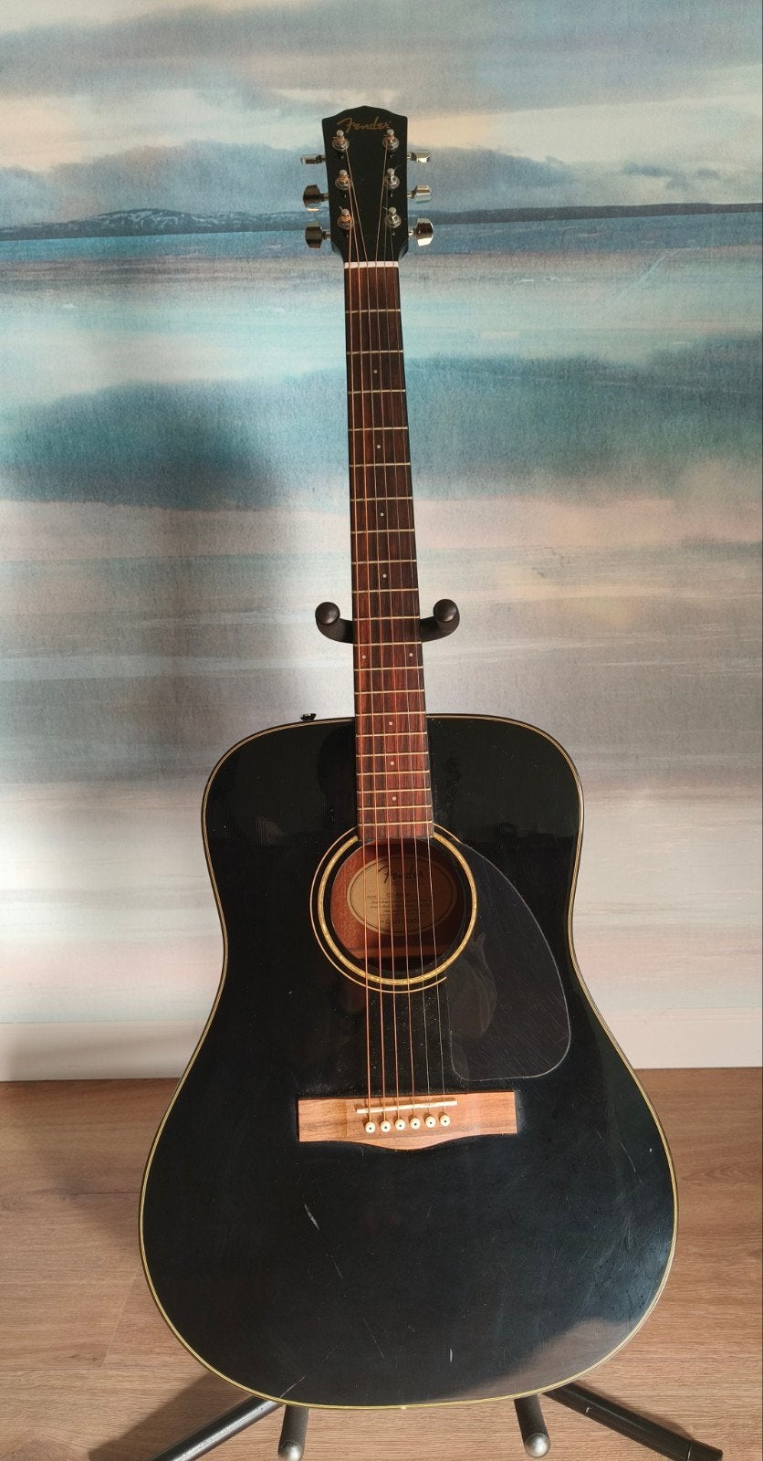 Fender CD-60/BK akoestische western gitaar met nieuwe snaren, Ophalen of Verzenden, Zo goed als nieuw, Western- of Steelstringgitaar