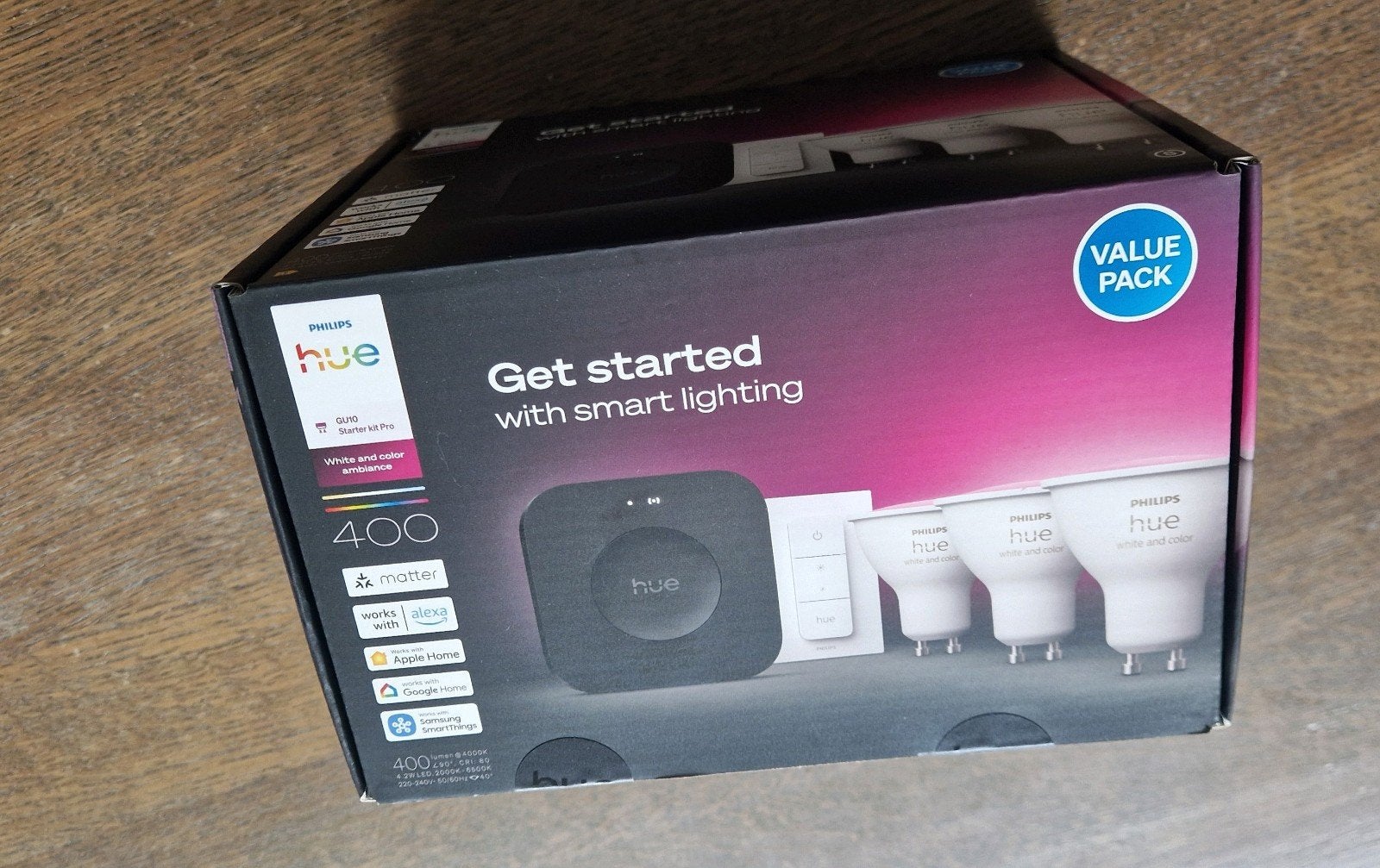Philips Hue Bridge Pro, Dimmer & 3 GU10 Lampen Nieuw, Huis en Inrichting, Lampen | Overige, GU10, Meerkleurig, Nieuw, Ophalen of Verzenden