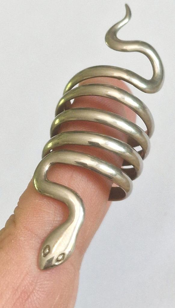 Ring, slang, Sieraden, Tassen en Uiterlijk, Ringen, Ophalen of Verzenden, 19 tot 20, Zilver, Dame