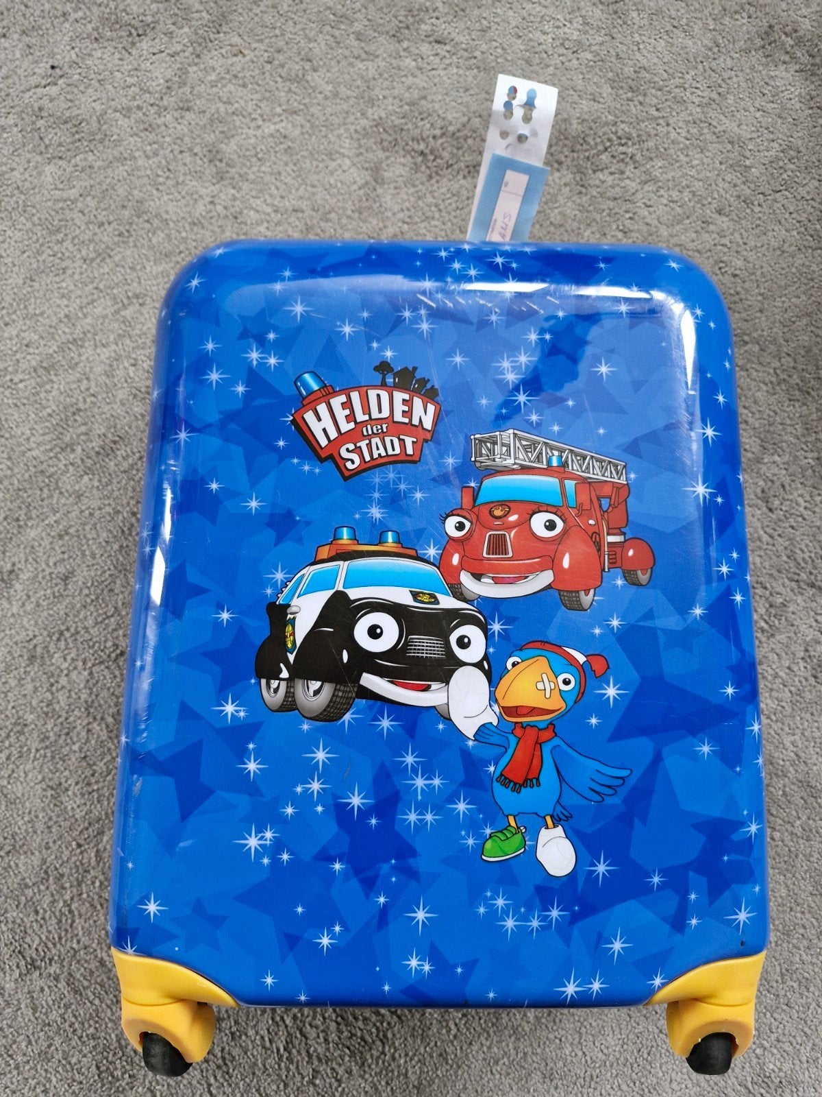 Leuke Handbagage Koffer met Helden van de Stad Print, Ophalen, Wieltjes, Hard kunststof, Minder dan 50 cm