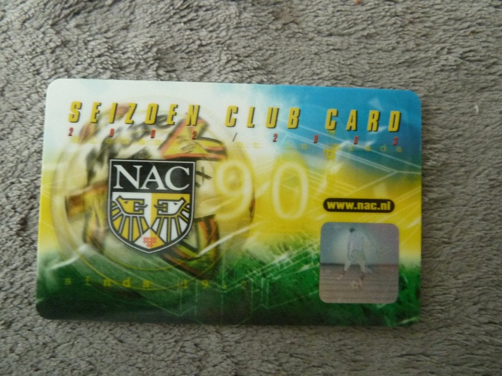 Seizoenclubcard  NAC 2002/2003.  Blauwe achterkant, Ophalen of Verzenden, Gebruikt, NAC Breda, Overige typen