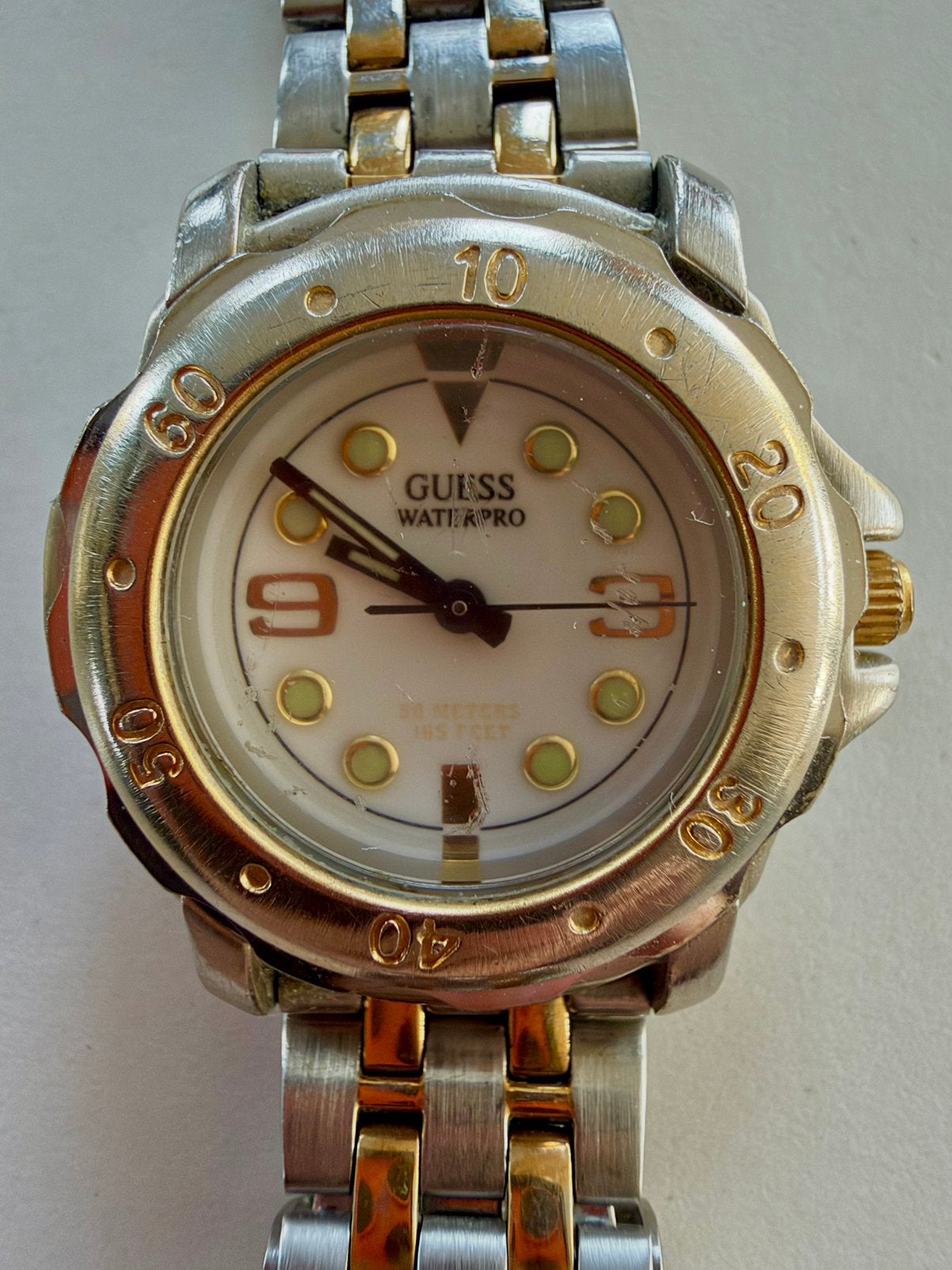 Vintage Guess Horloge (1997) , werkend met nieuwe batterij!, Staal, Staal, Guess, Polshorloge