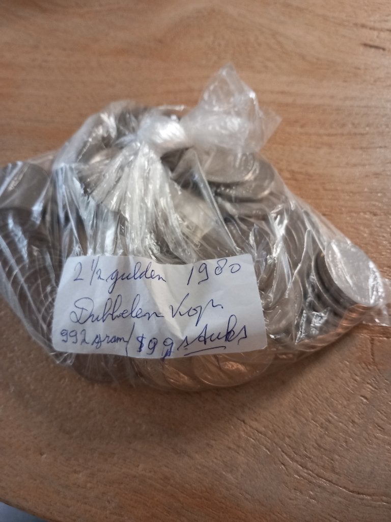 Rijksdaalders met Dubbelen Kop, Postzegels en Munten, Munten | Nederland, Ophalen of Verzenden, Koningin Juliana, 2½ gulden, Losse munt