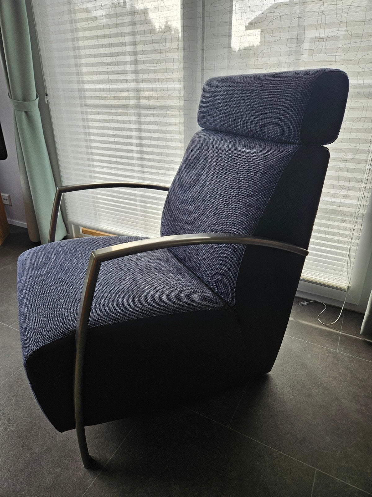 2 prachtige Montel fauteuils - Zo goed als nieuw, Ophalen, Leer, Blauw, Modern comfort