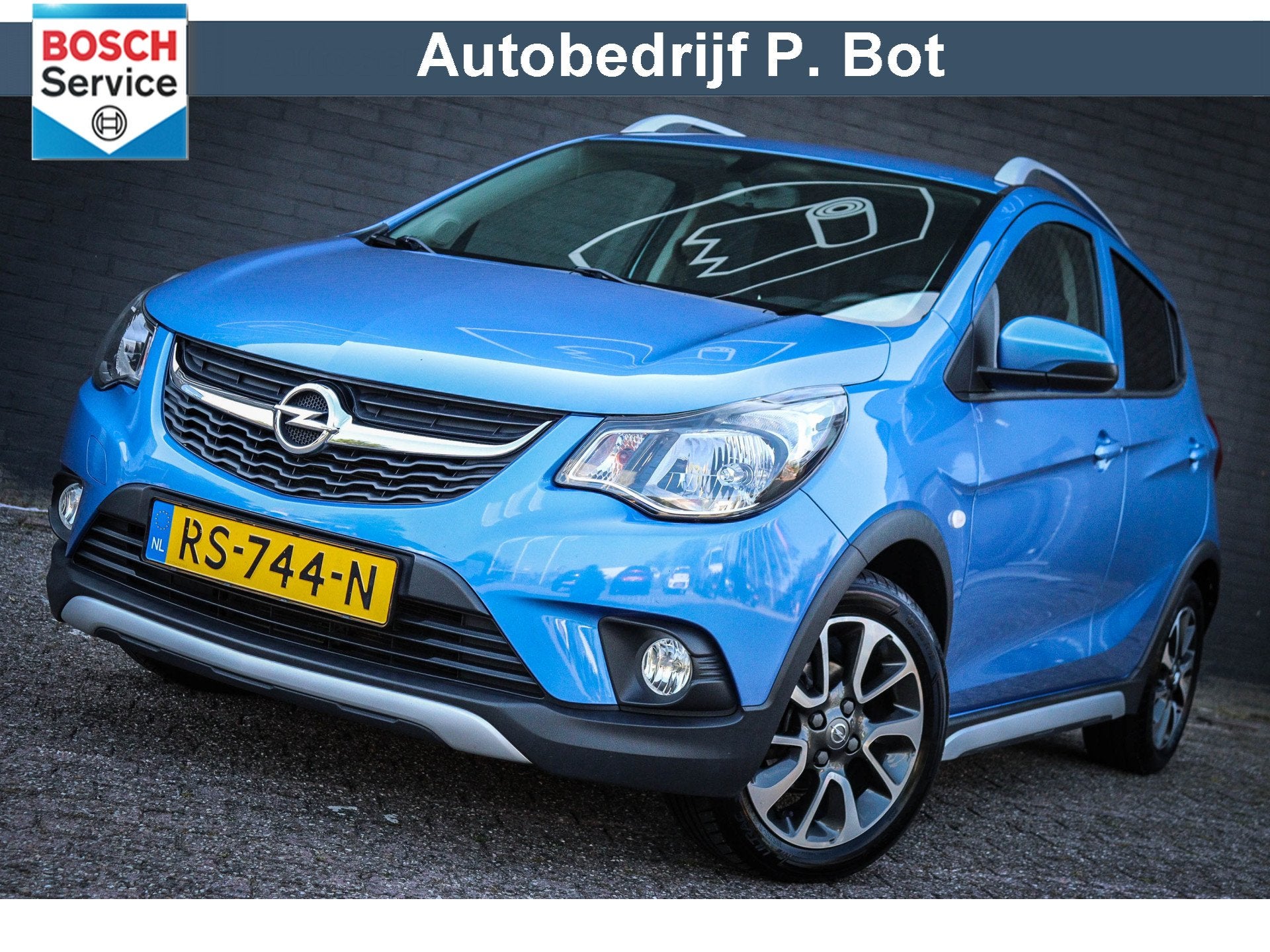 Opel KARL 1.0 Rocks Online Edition Airco/CruiseControl/Carpl, Auto's, 839 kg, Stof, Gebruikt, Blauw