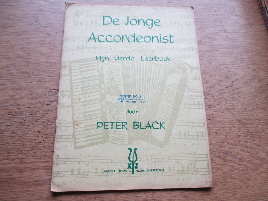 DE JONGE ACCORDEONIST-MIJN VIERDE  LEERBOEK - PETER BLACK, Gebruikt, Les of Cursus, Ophalen of Verzenden, Populair