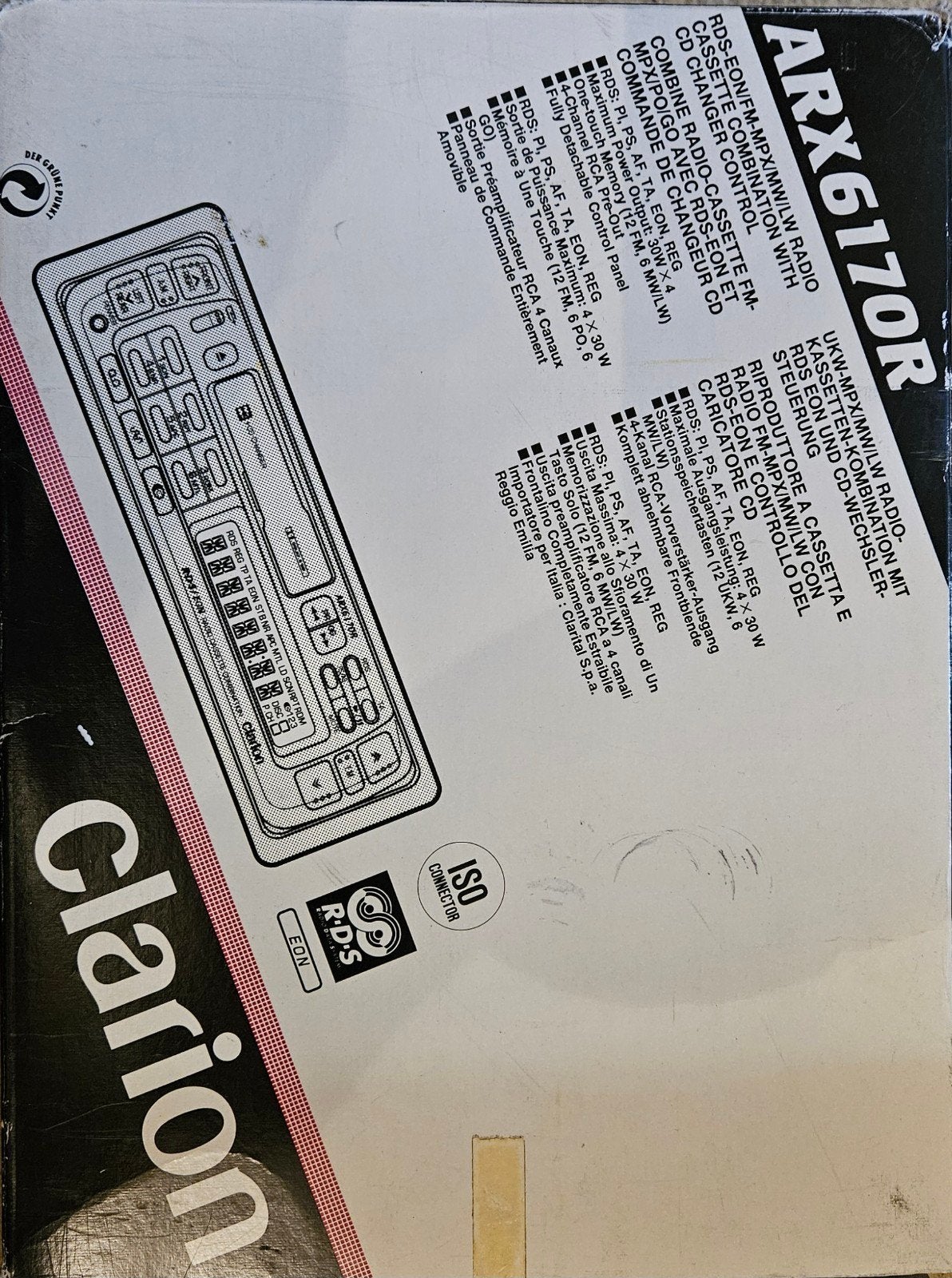 Clarion ARX 617OR autoradio met cassette, Auto diversen, Ophalen of Verzenden, Gebruikt