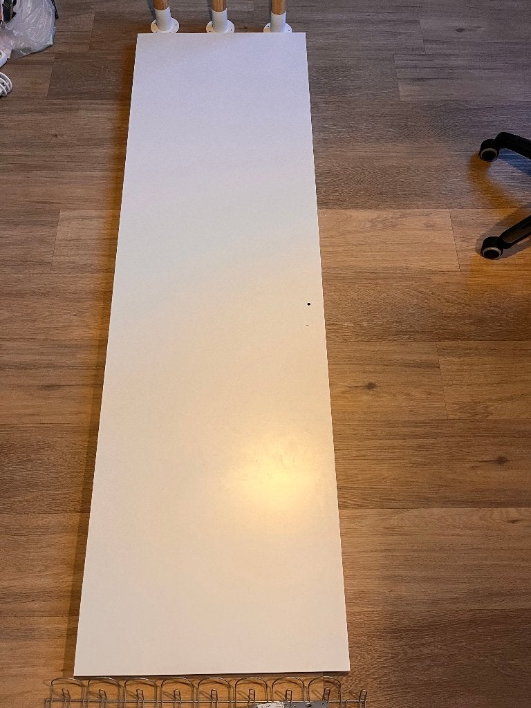 Ikea Lagkapten bureau 200x60 cm, Huis en Inrichting, Bureaus, Gebruikt, Computerbureau, IKEA, Modern, Spaanplaat of MDF, Wit, Demontabel