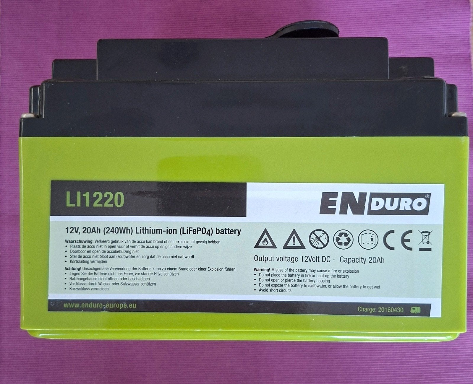 Batterij Enduro LI1220, Ophalen