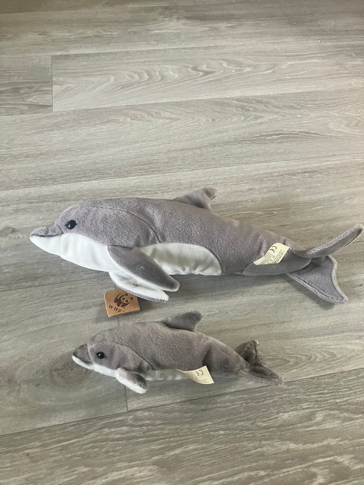Wwf dolfijnen knuffels, Overige merken, Overige typen, Grijs, Ophalen of Verzenden