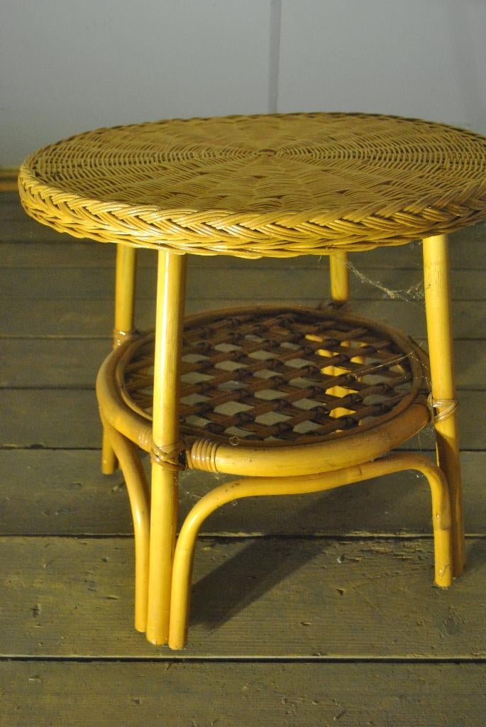 Bijzettafel, rotan, vintage, Ophalen, Huis en Inrichting