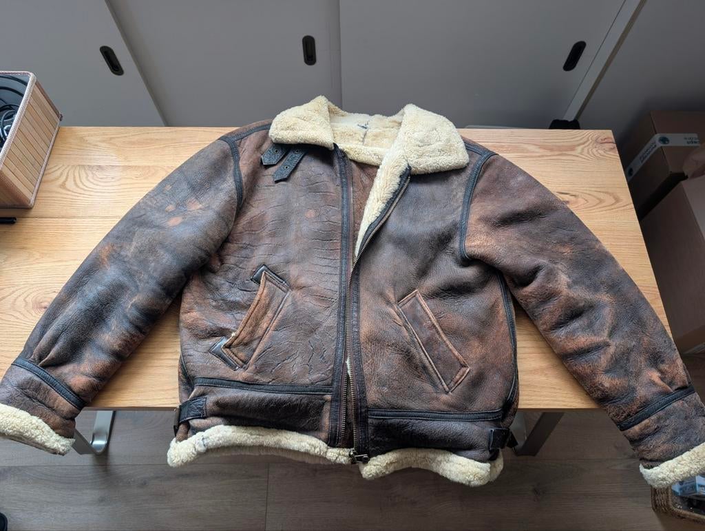 Vintage Shearling Lammy Coat - Maat XL, Kleding | Heren, Jassen | Winter, Maat 56/58 (XL), Ophalen of Verzenden, Gedragen, Onbekend
