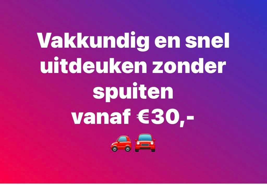 Uitdeuken zonder spuiten, Diensten en Vakmensen, Auto en Motor | Schadeherstellers en Spuiterijen, Blikschade