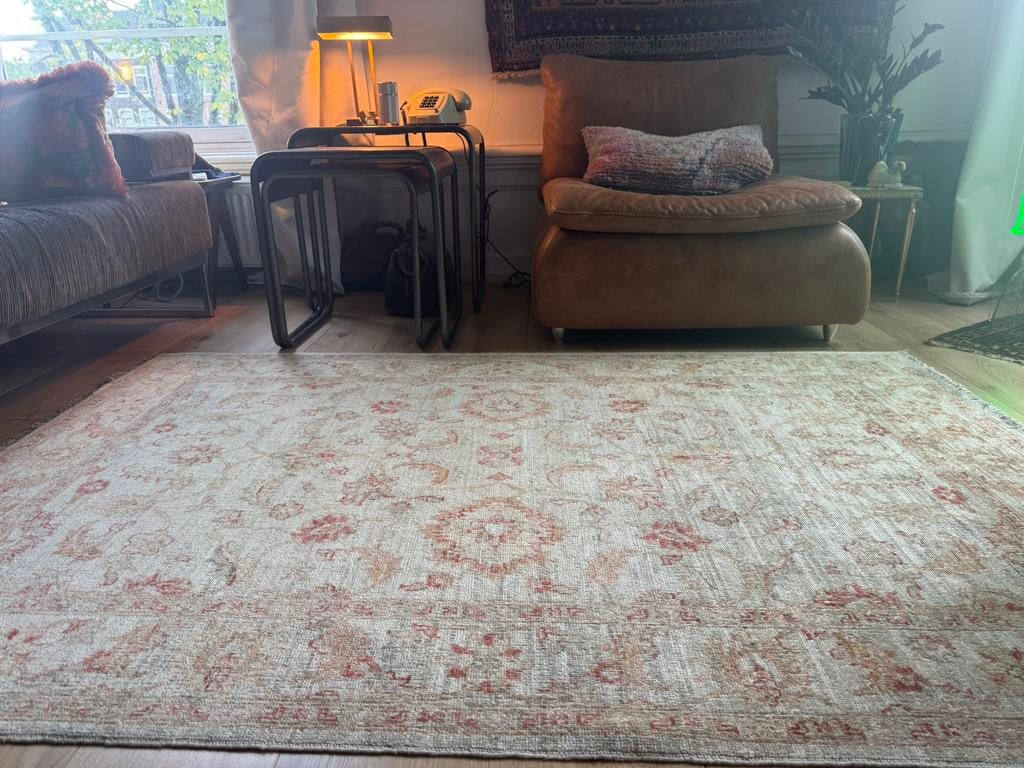 Handgeknoopt vintage Perzisch Ziegler tapijt, 188 x 127 cm, Ziegler handgemaakt oostsrz design wasabi klassiek koningshuis, 1053ML, Amsterdam