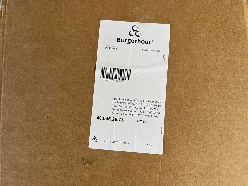 3x Burgerhout Ventilatiekanaal Zwart Nieuw, Ophalen, Nieuw
