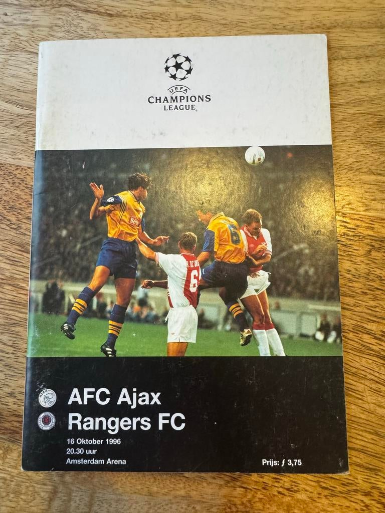 AFC Ajax - Rangers FC Programma 1996, Ophalen of Verzenden, Gelezen, Balsport